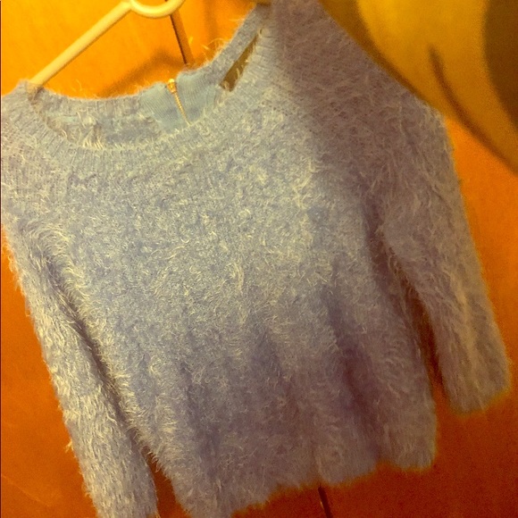 Sweaters Blue Fuzzy Sweater Poshmark